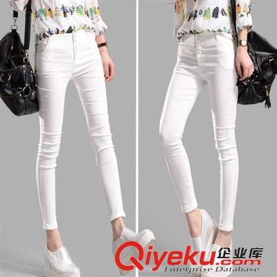 2015夏季新款韓版小腳褲：彈力顯瘦，雙排扣設計引領時尚潮流